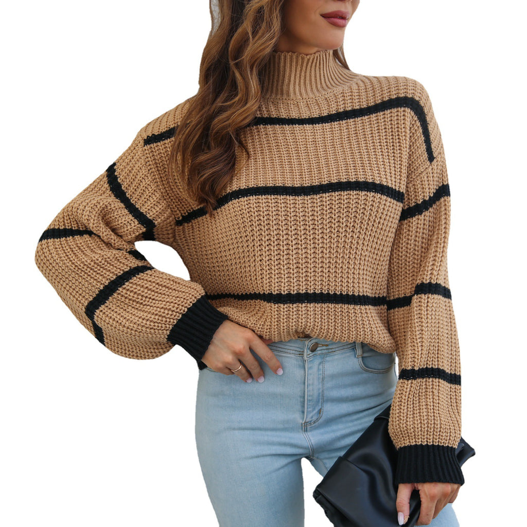 Striped Long Sleeve Loose Casual Pullover Jumper