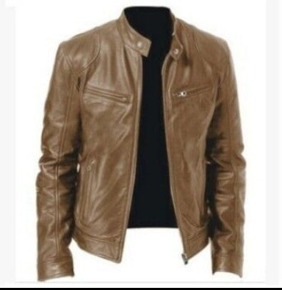 Slim PU Leather Jacket