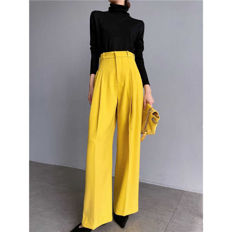 Women's High Waist Wide Leg Pants Super Loose Straight Drape