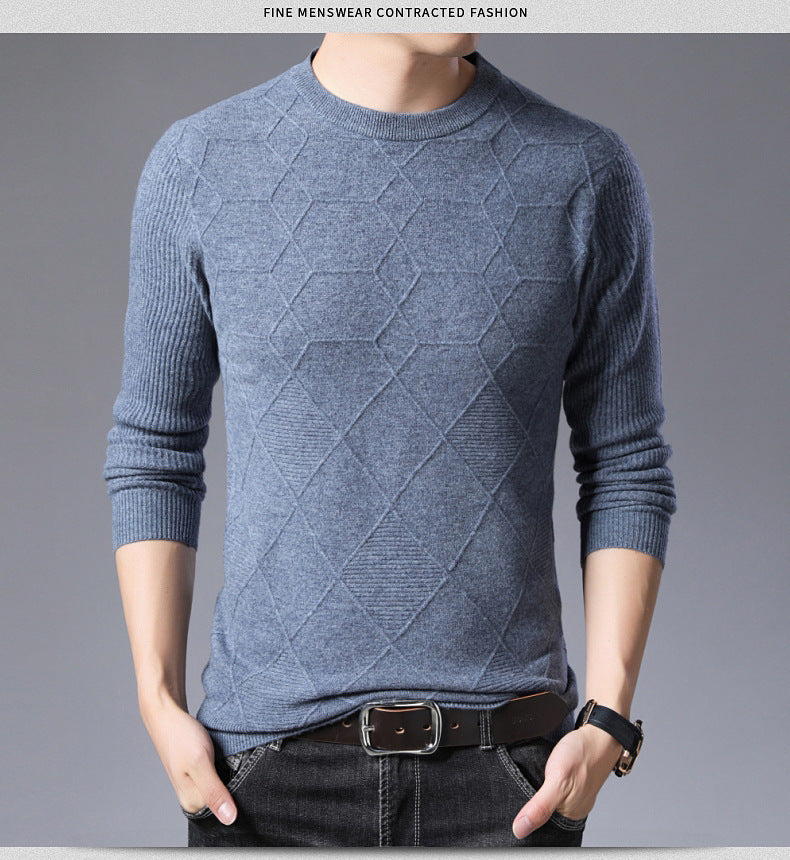Wool Slim Fit Solid Round Neck Sweater
