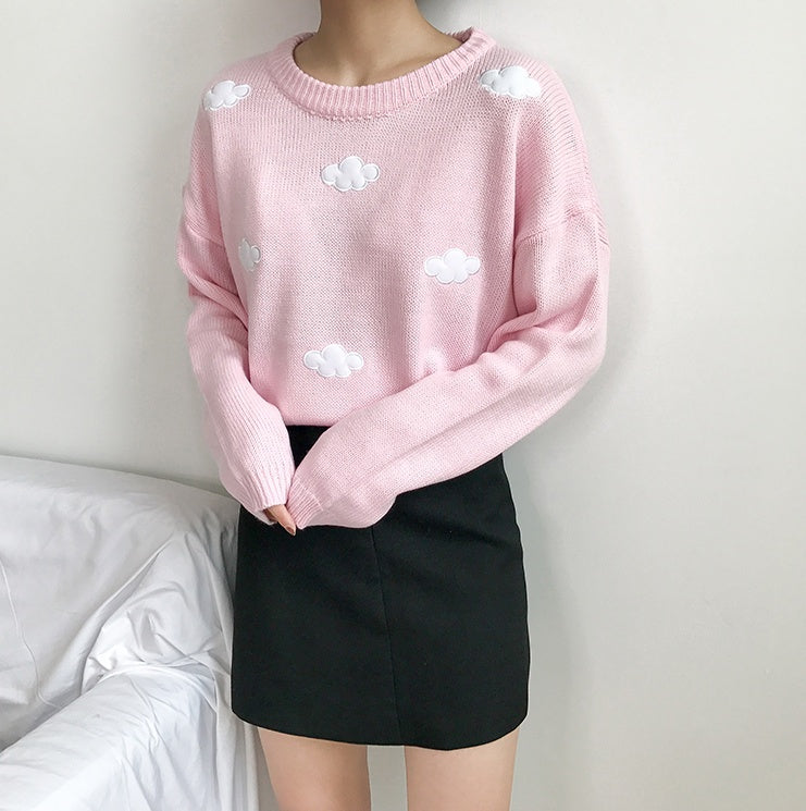 Loose Cloud Sweater with 62cm Length and 114cm Bust