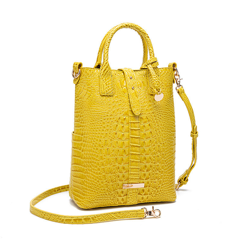 Women's Retro Multi-Color Crocodile Pattern Shoulder Bag