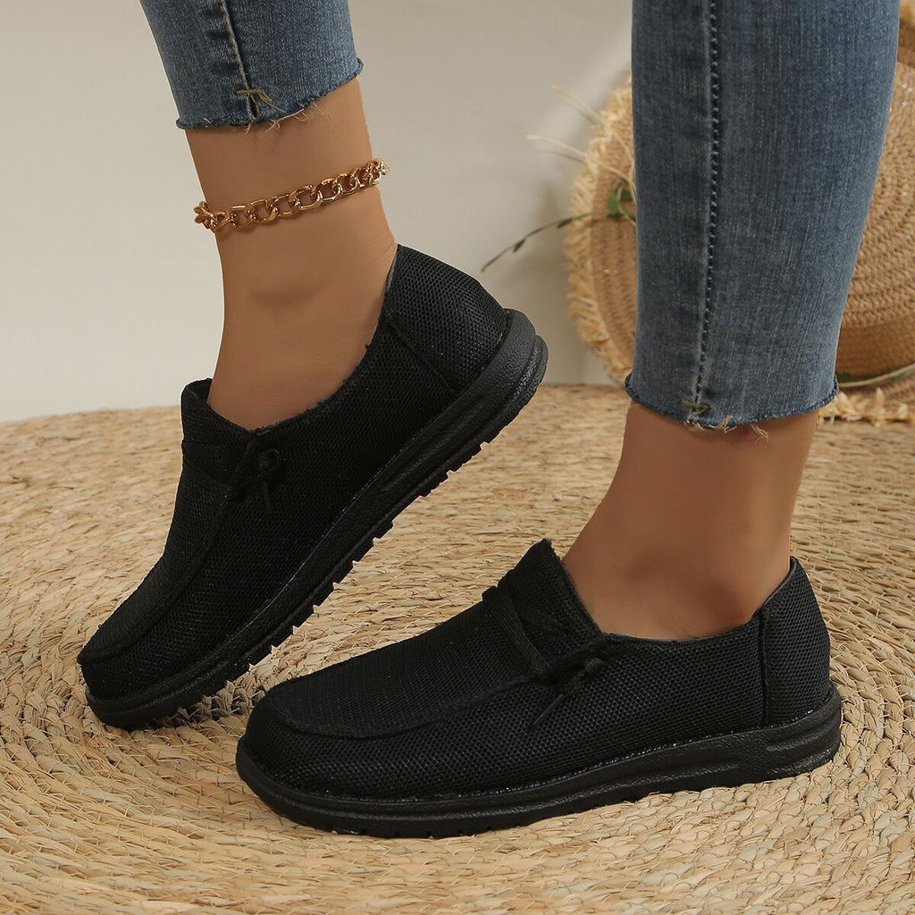 Mocassins plats à lacets décontractés grande taille pour femmes