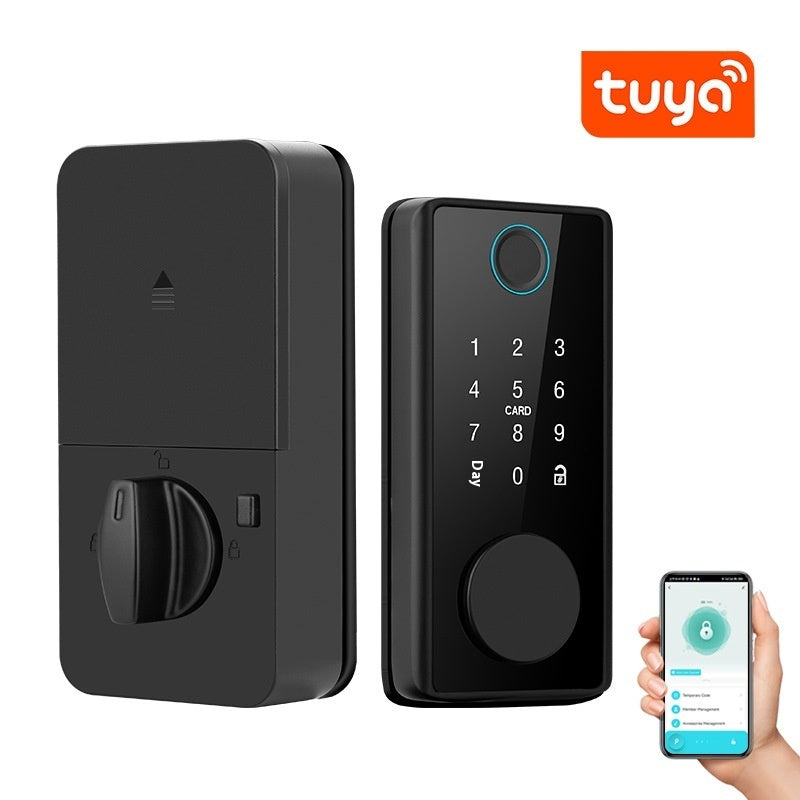 Graffiti Smart Fingerprint Door Lock for Wooden Doors with Auxiliary Closing