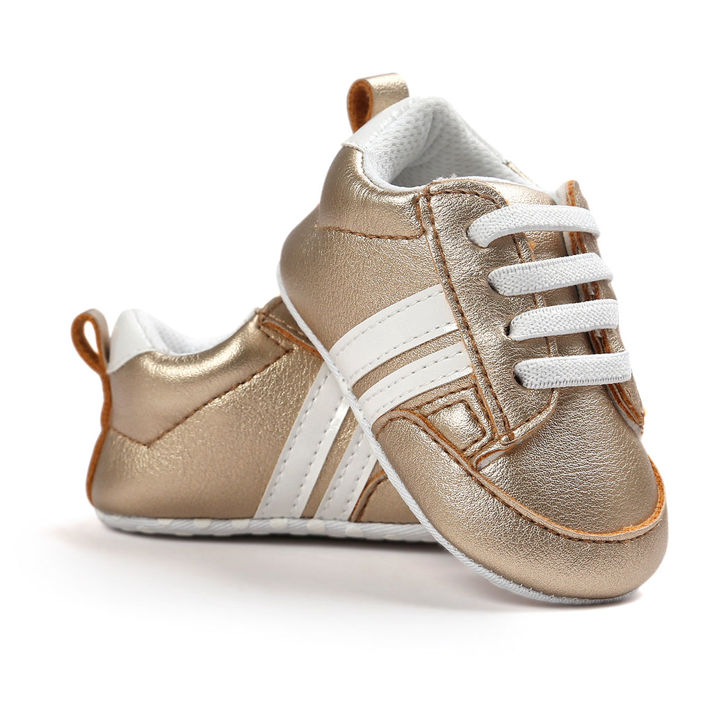 Chaussons Bébé Garçon Fille en Cuir PU Souple Antidérapant pour Nouveau-né