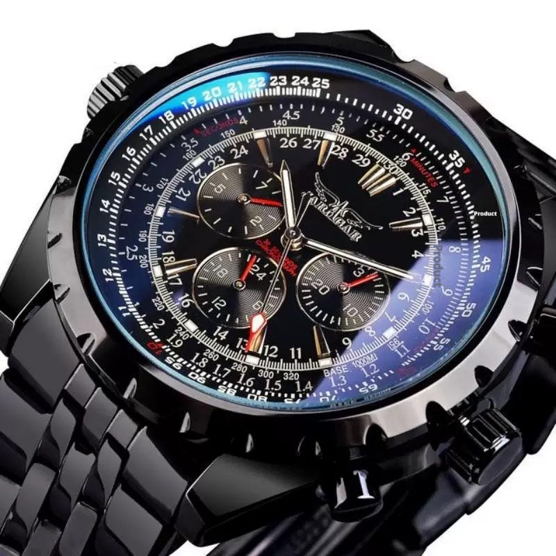 Montre décontractée multifonction mécanique à grand cadran pour hommes