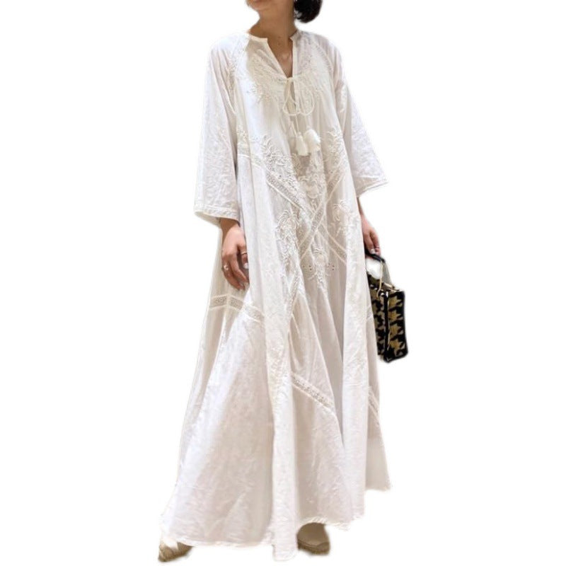 Robe ample à lacets style arabe pour femme