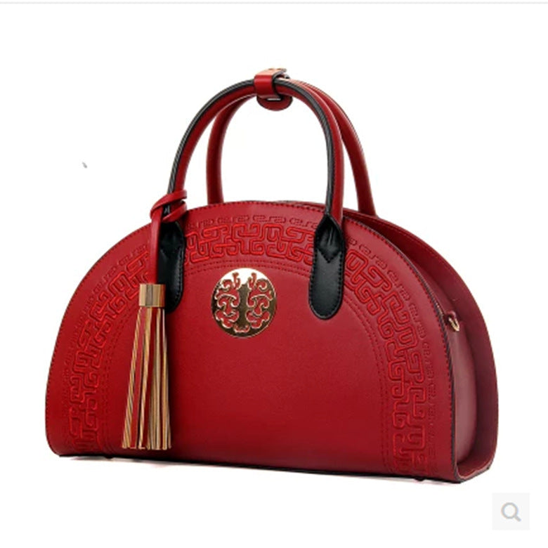 Sac à main mode femme automne hiver style national sac à bandoulière avec poignée souple