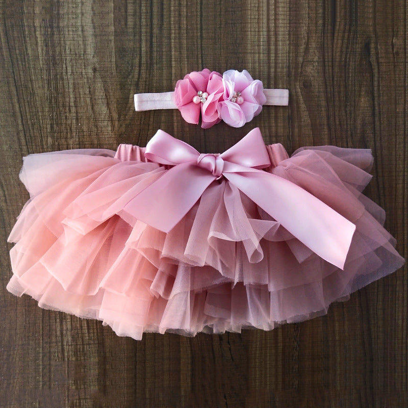 Children's Net Yarn Half-Length Skirt