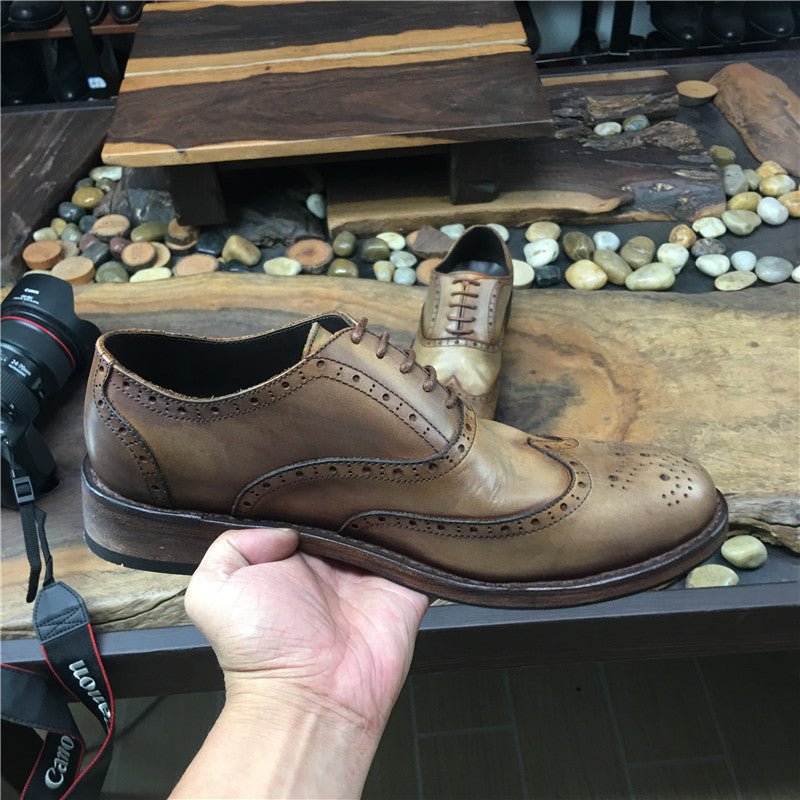 Men's Vintage Engraved Handmade Leather Shoes