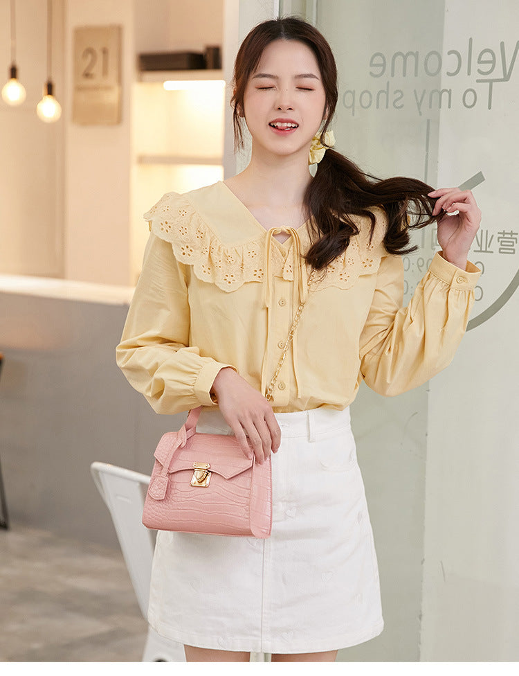 Street Fashion PU Crocodile Pattern Women's Handbag