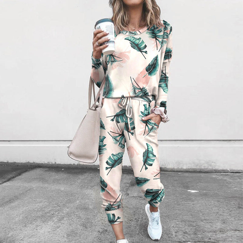 Women's Polyester Casual Printed Suit with Shirt and Pants