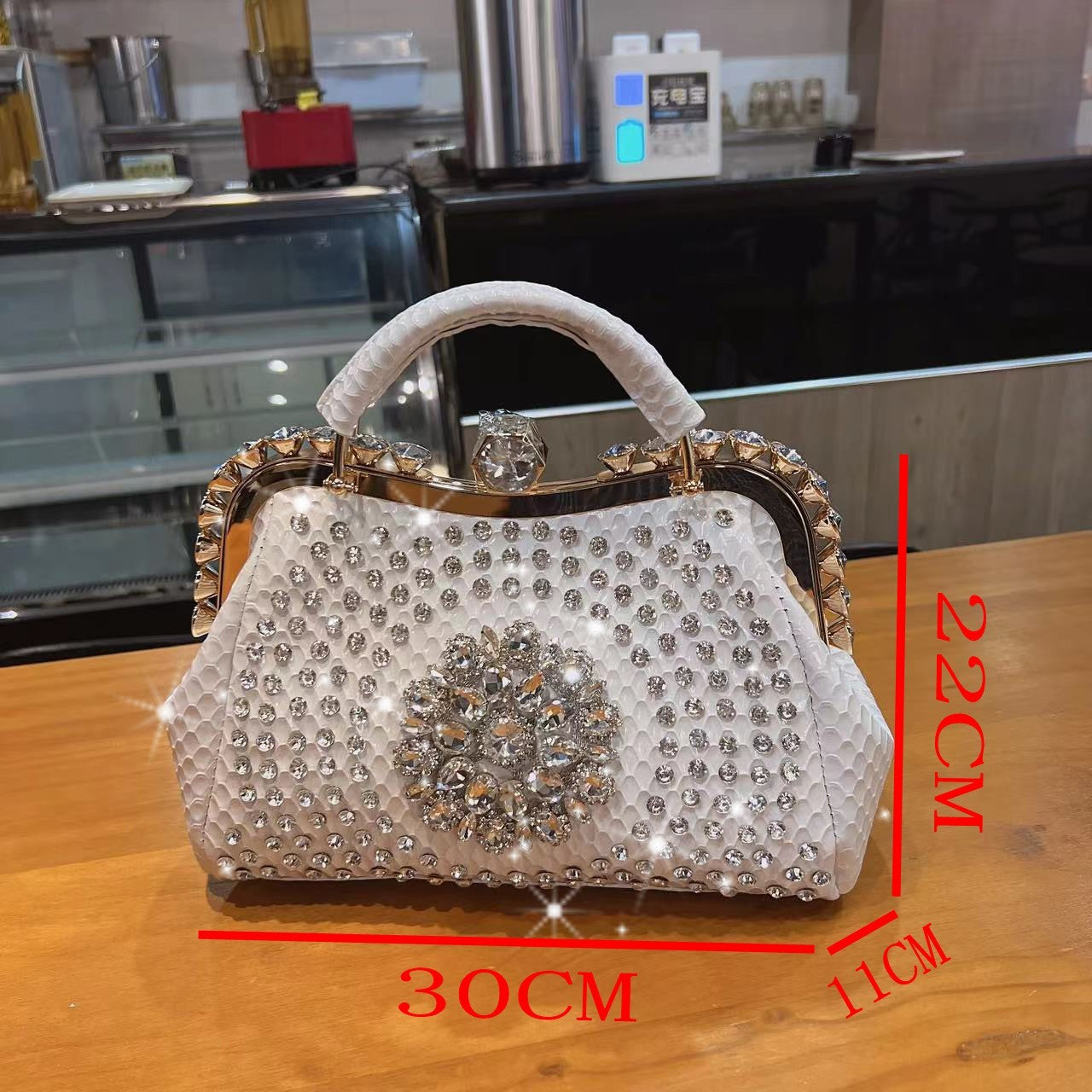 Large Capacity Diamond Inlaid Crossbody Handbag