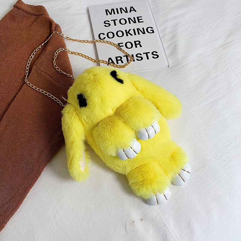 Rabbit Kids Plush Messenger Bag with Chain
