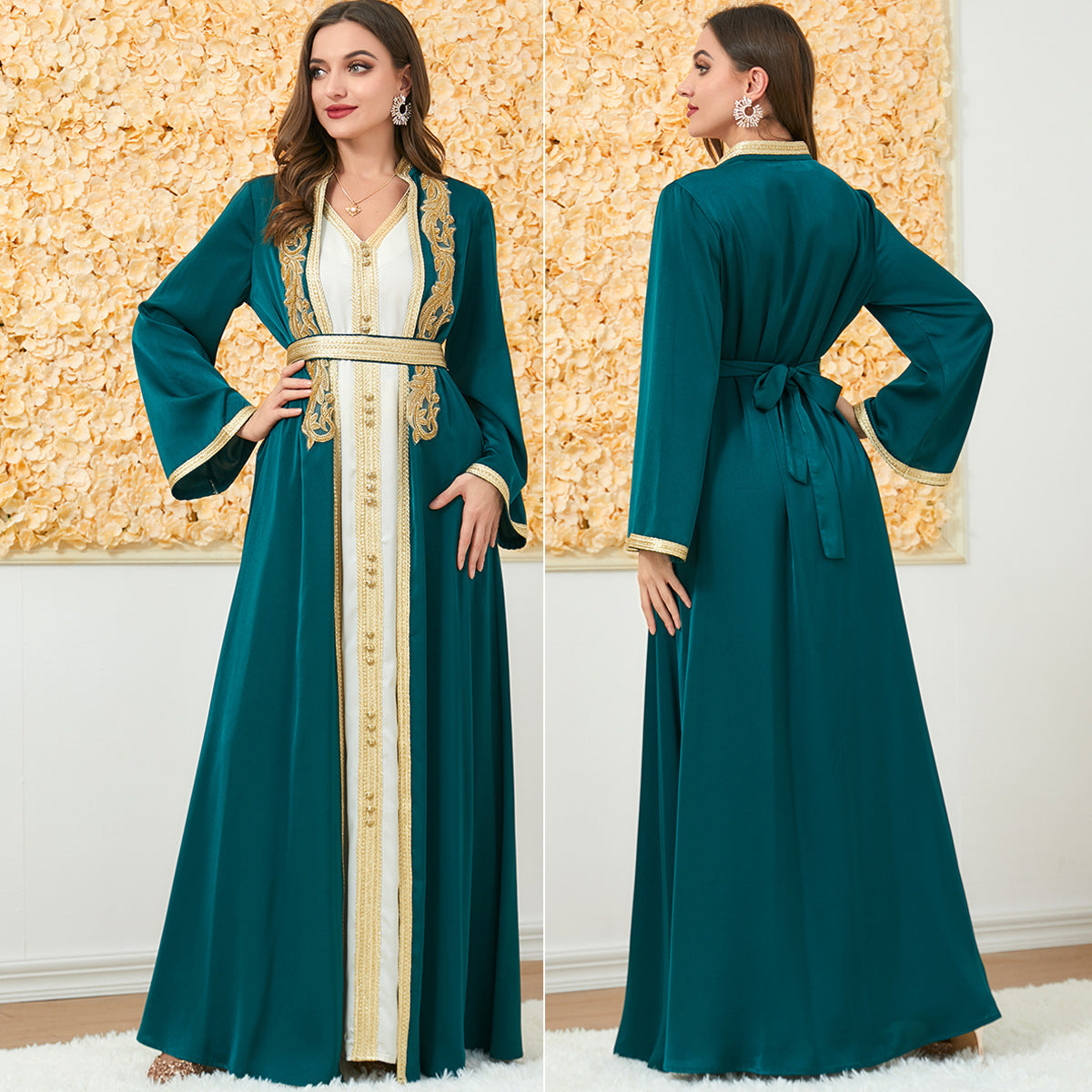 Les femmes musulmanes portent une robe de commerce extérieur deux pièces