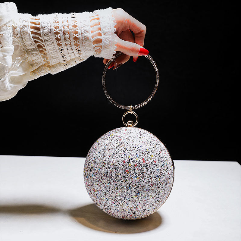 Round Ball Chain PU Messenger Bag for Women