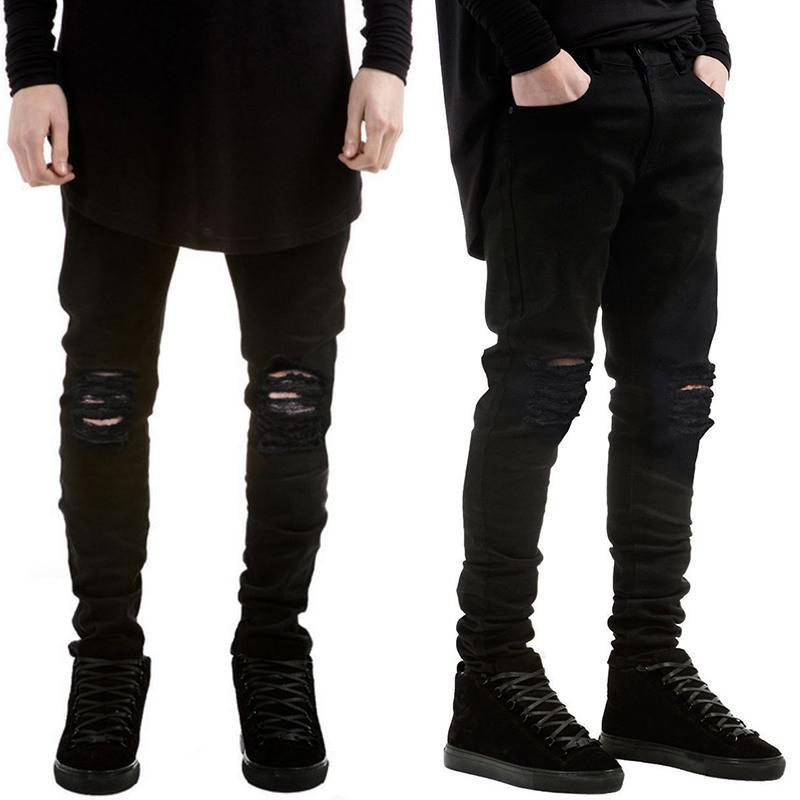 Men's Versatile Comfortable Ruud Jeans in Black & White, Sizes 27-42