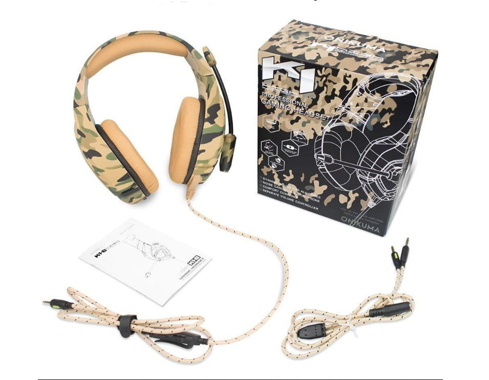 Destruction Camouflage Wired Gaming Headset with Mic