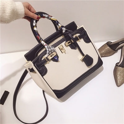 Locked Vintage Platinum PU Shoulder Bag