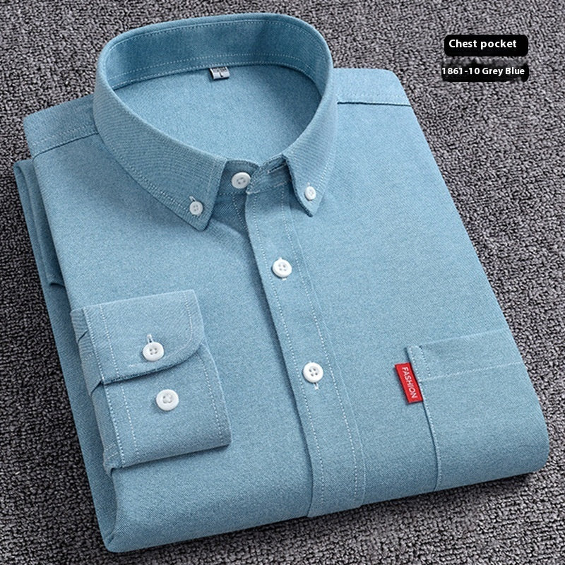 Pure Cotton Washed Oxford Slim Fit Men’s Shirt Long Sleeve
