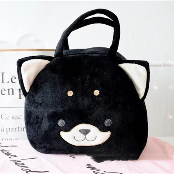 Cartoon Three-color Akita Shiba Inu Plush Hand Bag