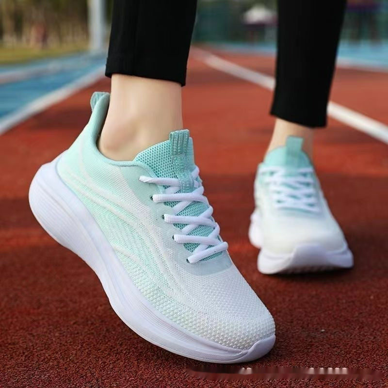 Light Mesh Breathable Running Shoes with Anti-Skid Shock Absorption Soft Rubber Sole