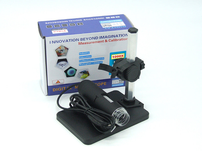 Caméra microscope USB avec grossissement 1000X, 8 lumières LED et résolution 640x480