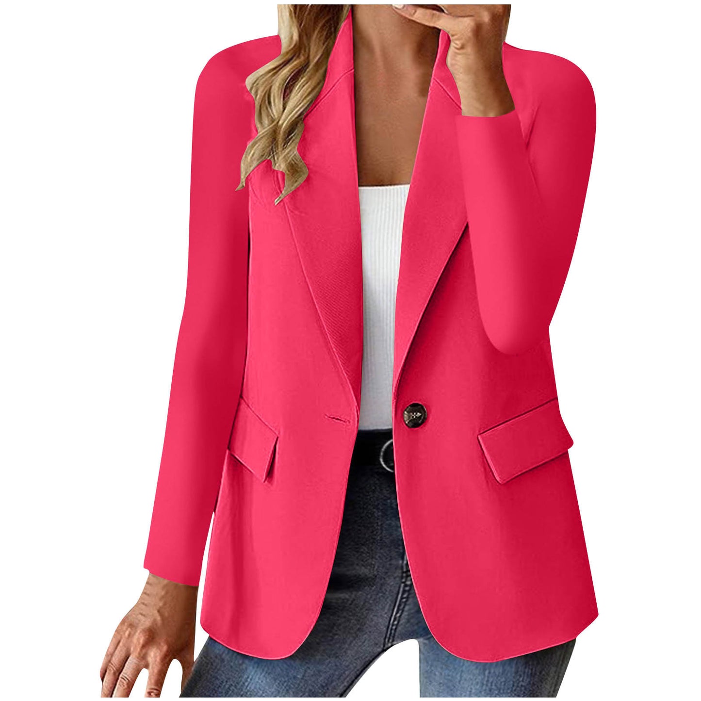 Women's Long Sleeve Solid Color Cardigan Small Suit Jacket