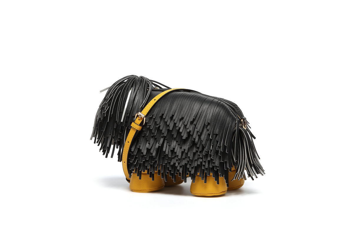 Pine Lion Dog Shepherd Tassel Bag