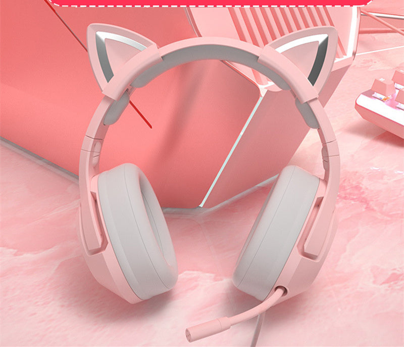 Head-Mounted Wired Gaming Headset with Microphone for PC