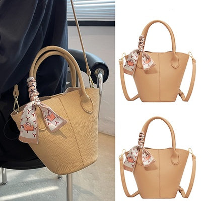 Vegetable Basket Portable Bucket Bag Texture Messenger