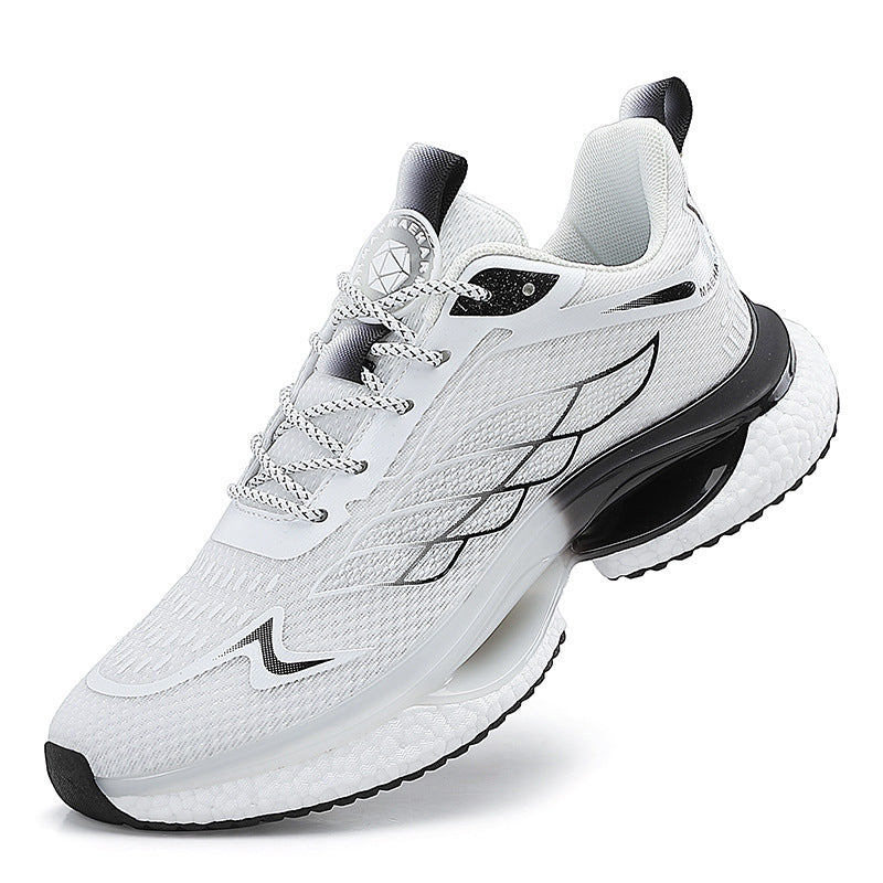 PU Leather Casual Lightweight Running Sneakers with Composite Rubber Sole