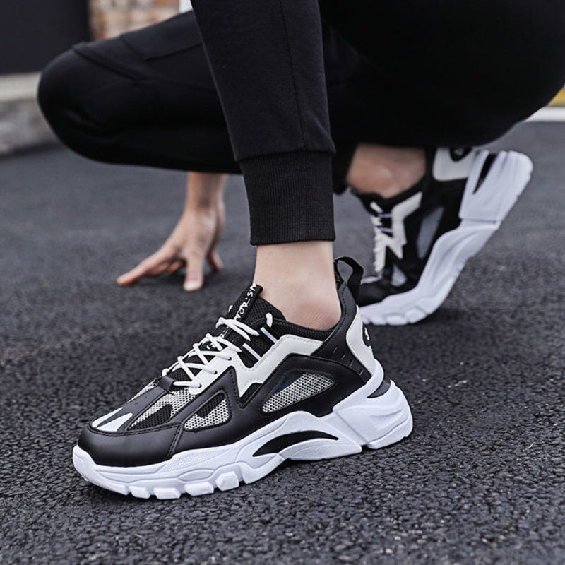 Men's White Non-Slip Sports Sneakers for Walking & Running