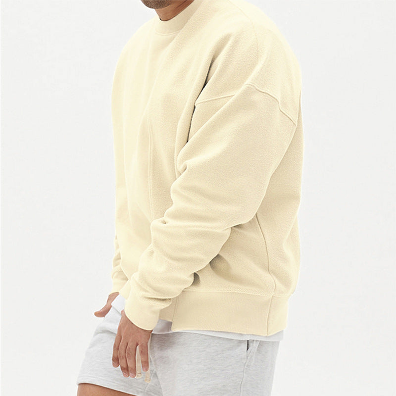 Men's Loose Round Neck Pullover Sweater Cotton Blend