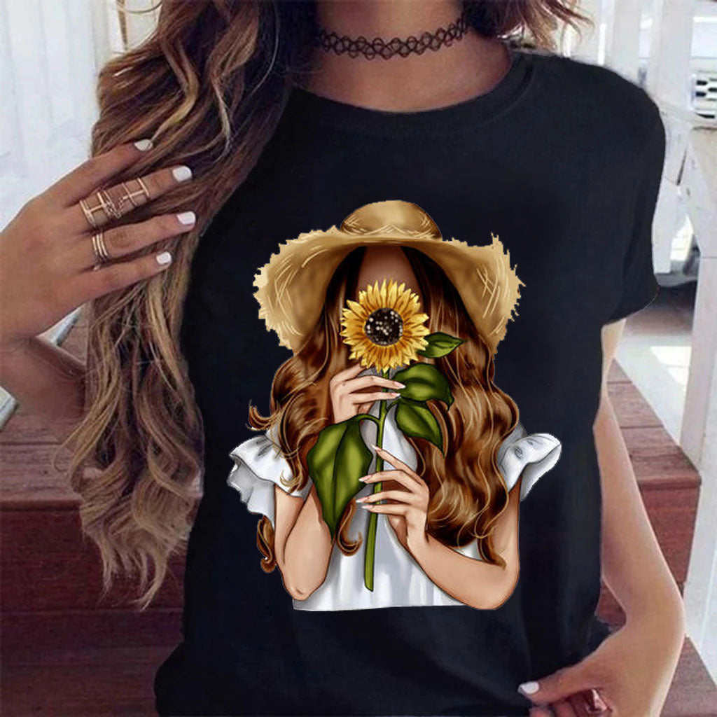 Sunflower Black Loose Fit Short Sleeve T-Shirt