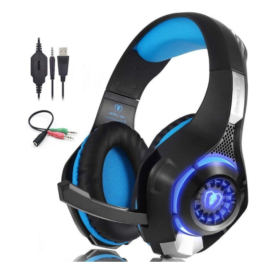 Beexcellent Stereo Gaming Headset with Mic LED Light for PS4, PC, Phone, Laptop