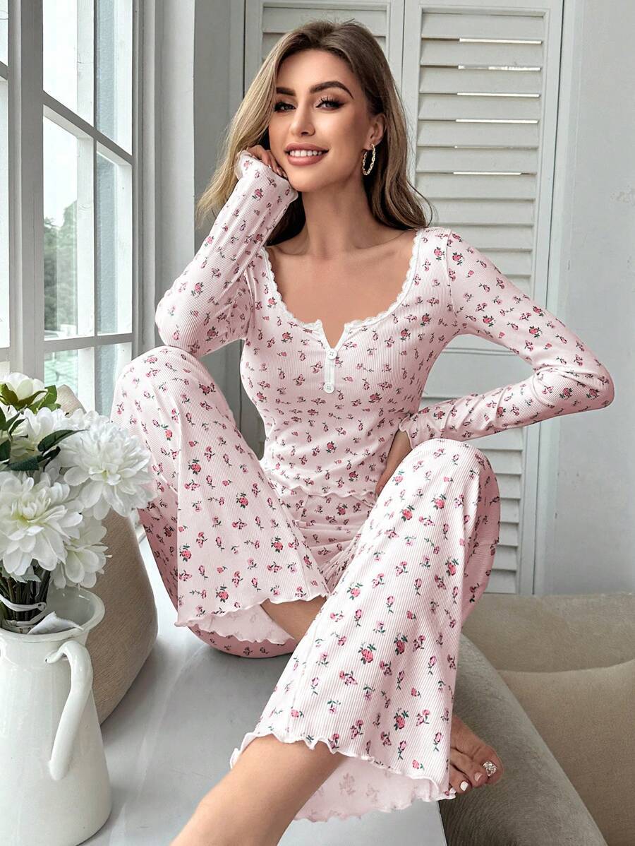 Personalized Lace Two-Piece Suit for Women - Pink, Beige, Light Purple, White, S-XL