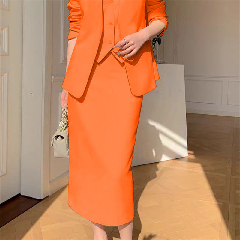 Slimming Loose-fitting Casual Suit Skirt Two-piece Set