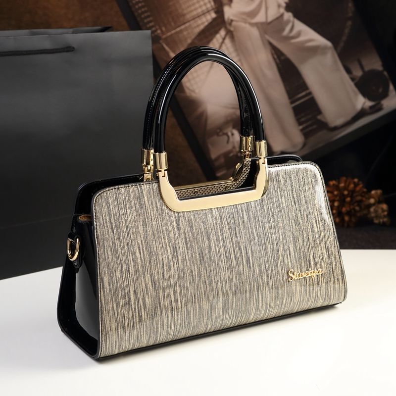 Cowhide Patent Leather Women's Crossbody Handbag