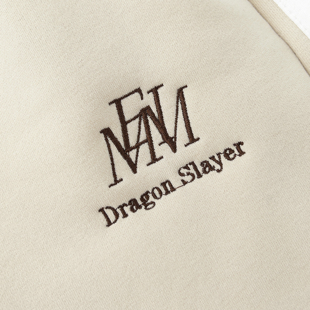 Men's Side Ribbon Matching Striped Loose Straight Pants