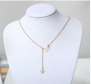 Simple Moon Star Necklace Clavicle Chain Short Necklace