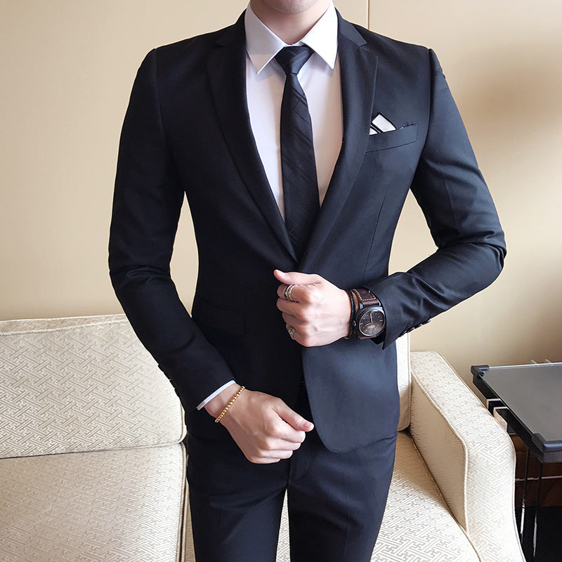 Costume décontracté pour hommes à un bouton de couleur unie