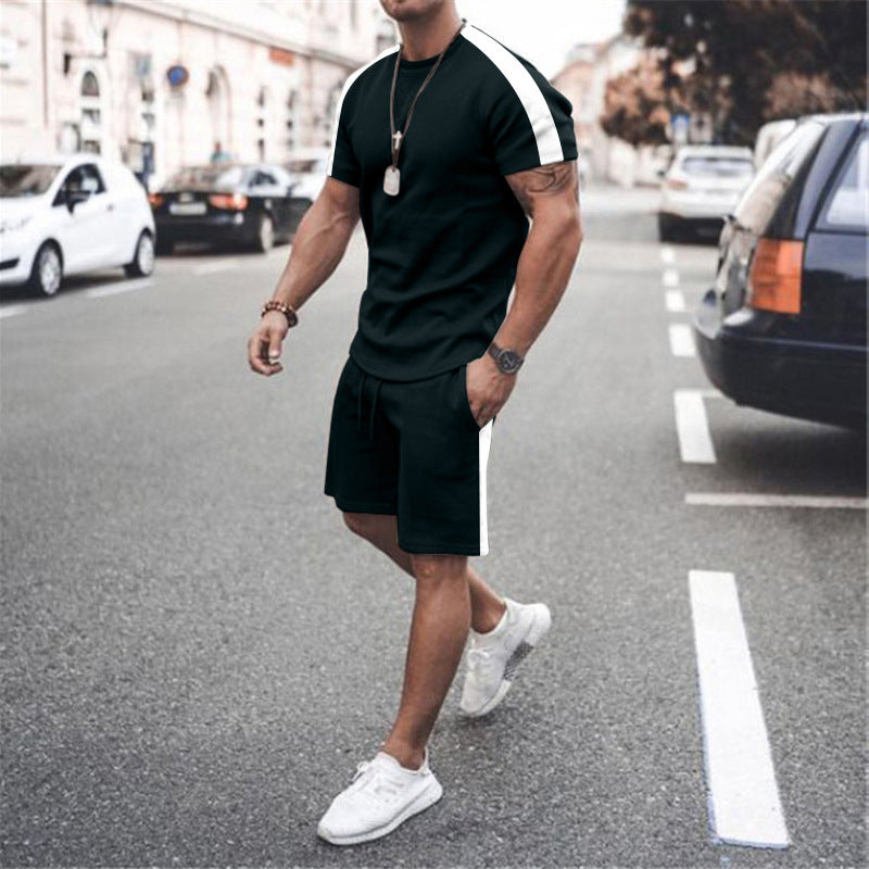 Men's Short Sleeve Athletic Suit with Shorts