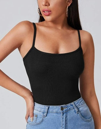 White Solid Color Backless Rib-Knit Halter Crop Top for Women