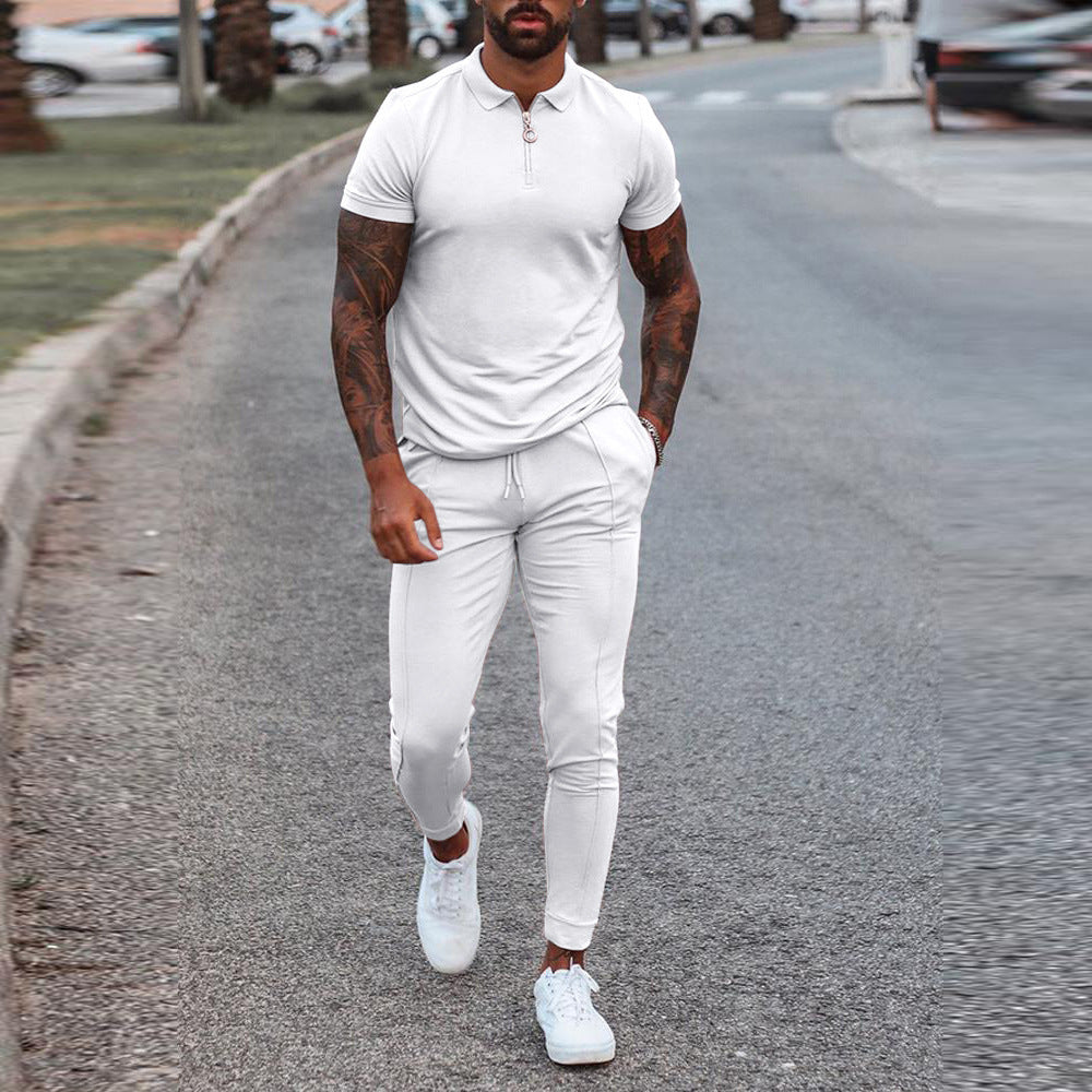 Youth Two-Piece Casual Sports Suit Summer Short Sleeve T-Shirt & Trousers