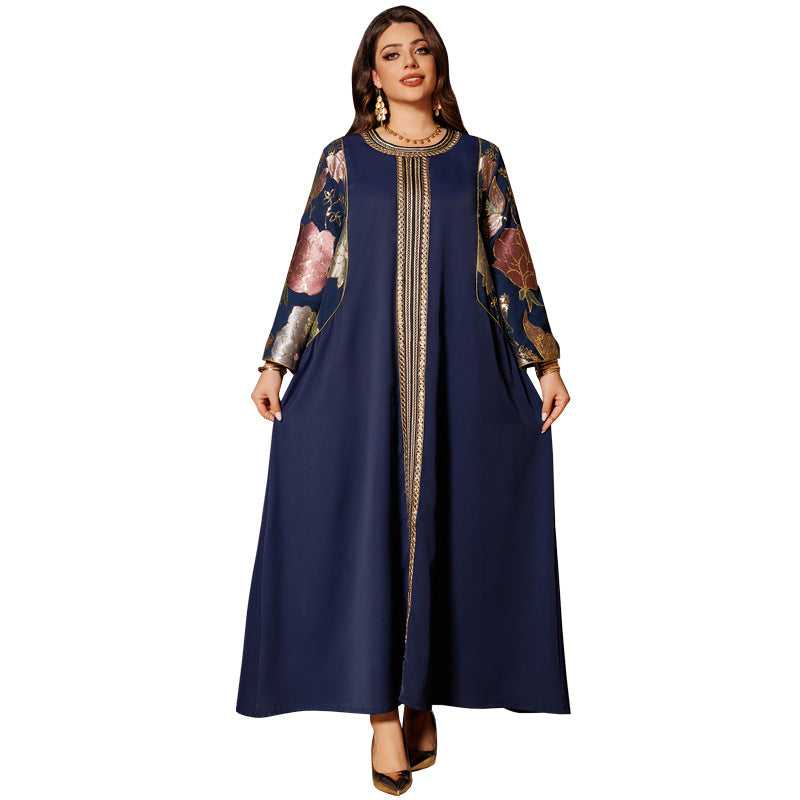 Elegant Abaya Dress Sequin Embroider Sequined Women's Clothing