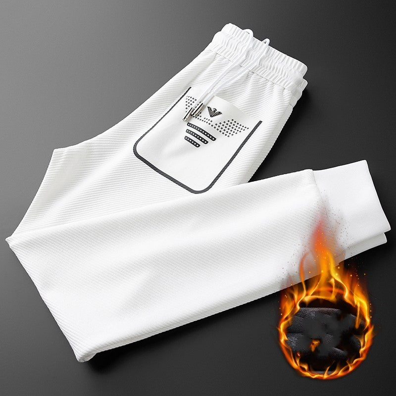 Twill Stretch White Sweatpants for Men