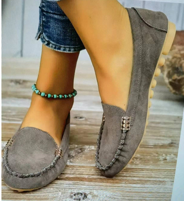 Spring and summer flat shoes Peas shoes casual women's shoes driving shoes Mom shoes a pedal