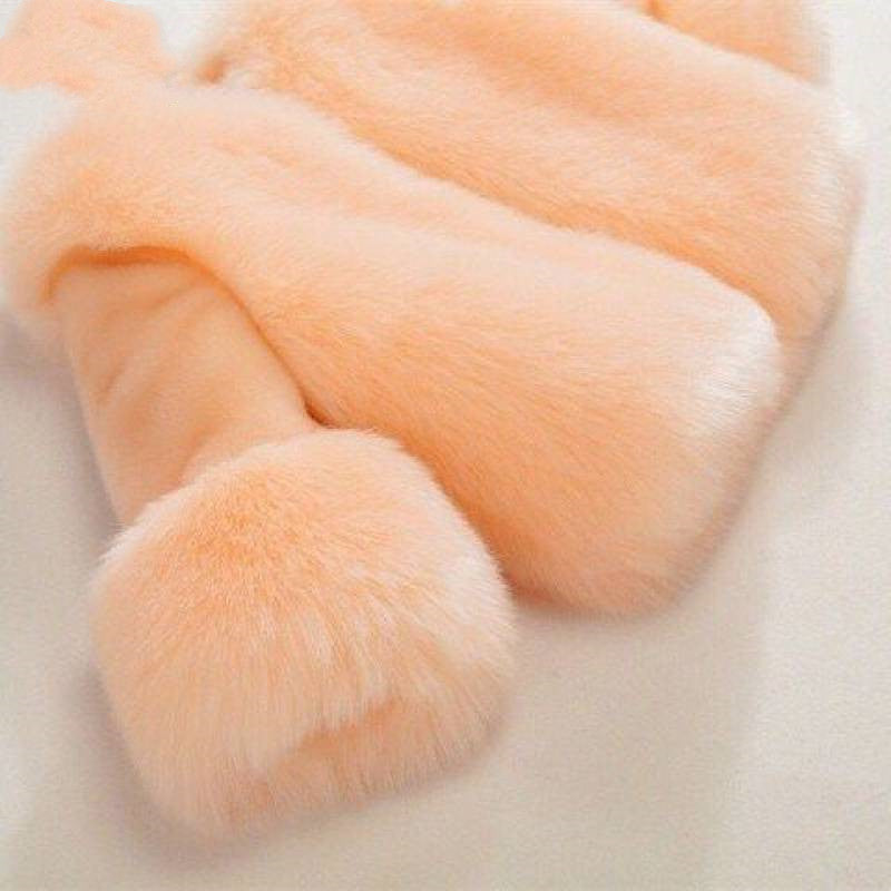 Girls' Faux Fox Fur Thickened Cotton Coat for Kids