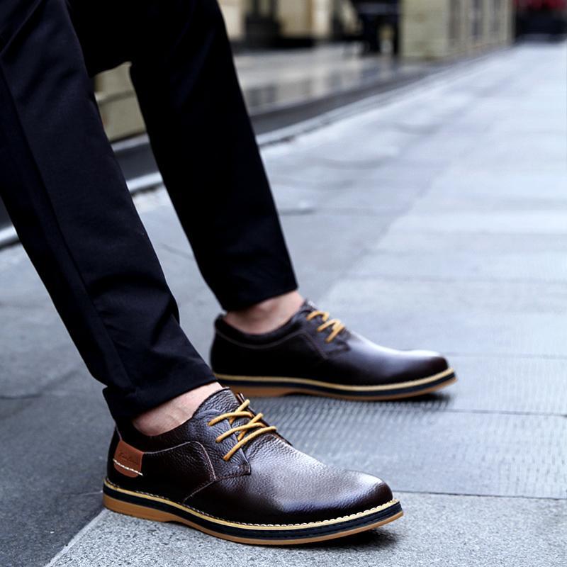 Chaussures britanniques en cuir grande taille pour homme, pointure 48, noir marron bleu